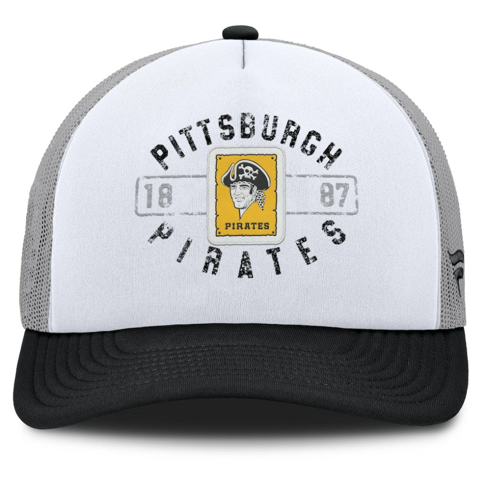 Pittsburgh Pirates Designated A-Frame Foam Front Trucker Adjustable Hat White/Black