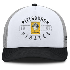 Pittsburgh Pirates Designated A-Frame Foam Front Trucker Adjustable Hat White/Black