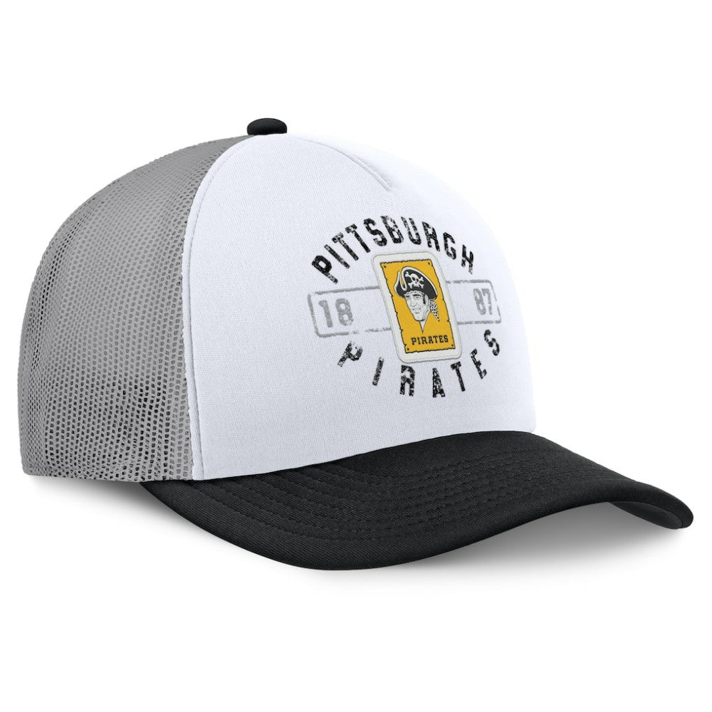 Pittsburgh Pirates Designated A-Frame Foam Front Trucker Adjustable Hat White/Black