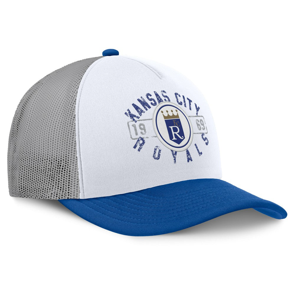 Kansas City Royals Designated A-Frame Foam Front Trucker Adjustable Hat White/Royal