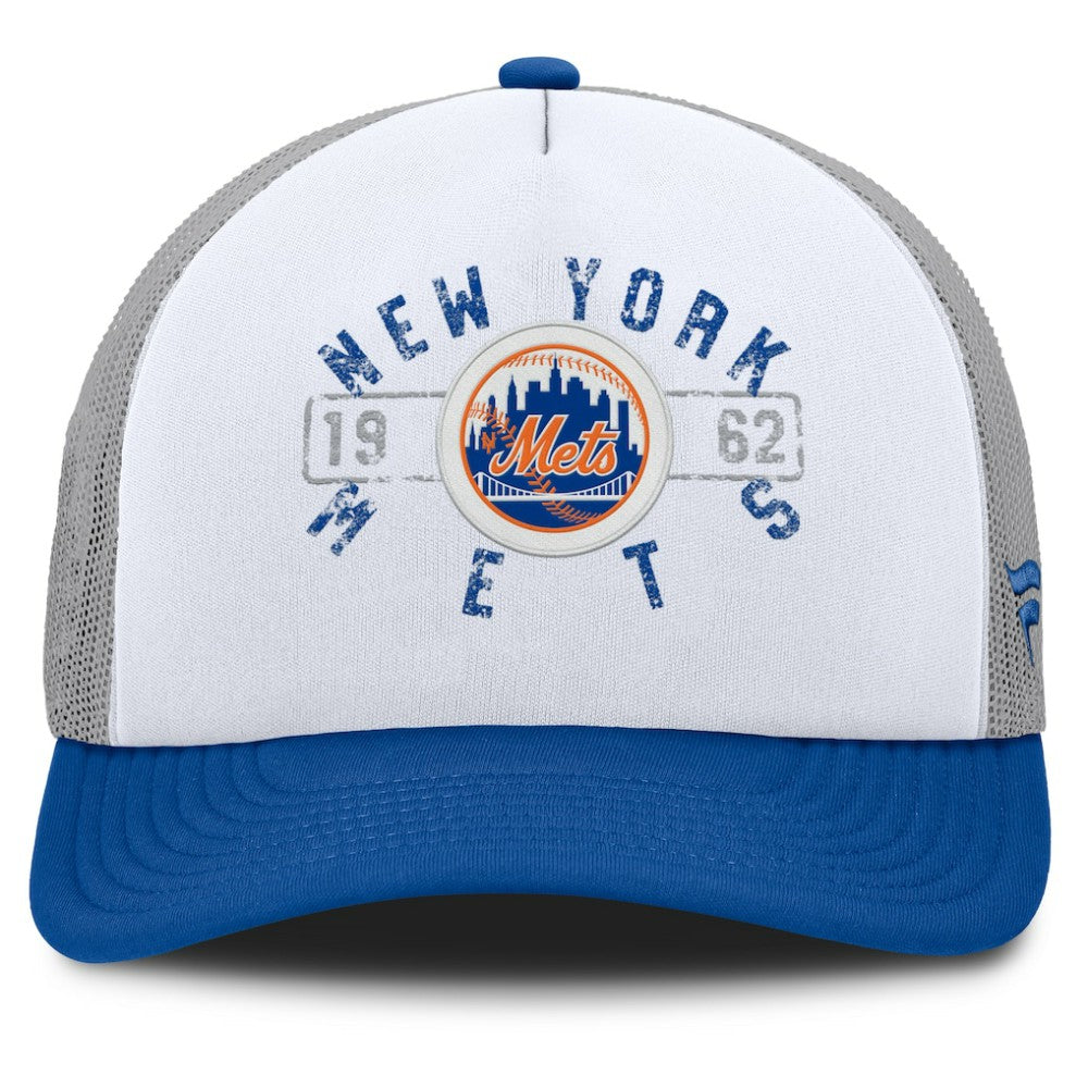 New York Mets Designated A-Frame Foam Front Trucker Adjustable Hat White/Royal