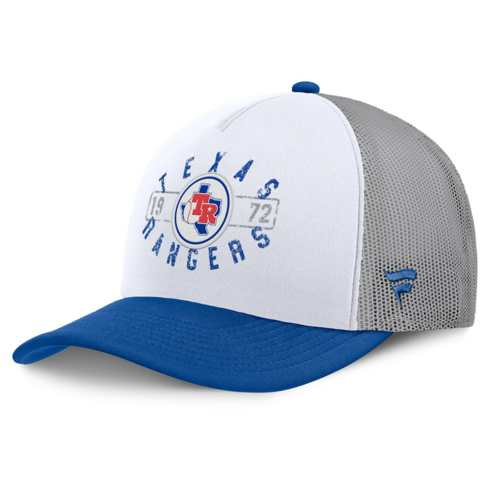 Texas Rangers Designated A-Frame Foam Front Trucker Adjustable Hat White/Royal