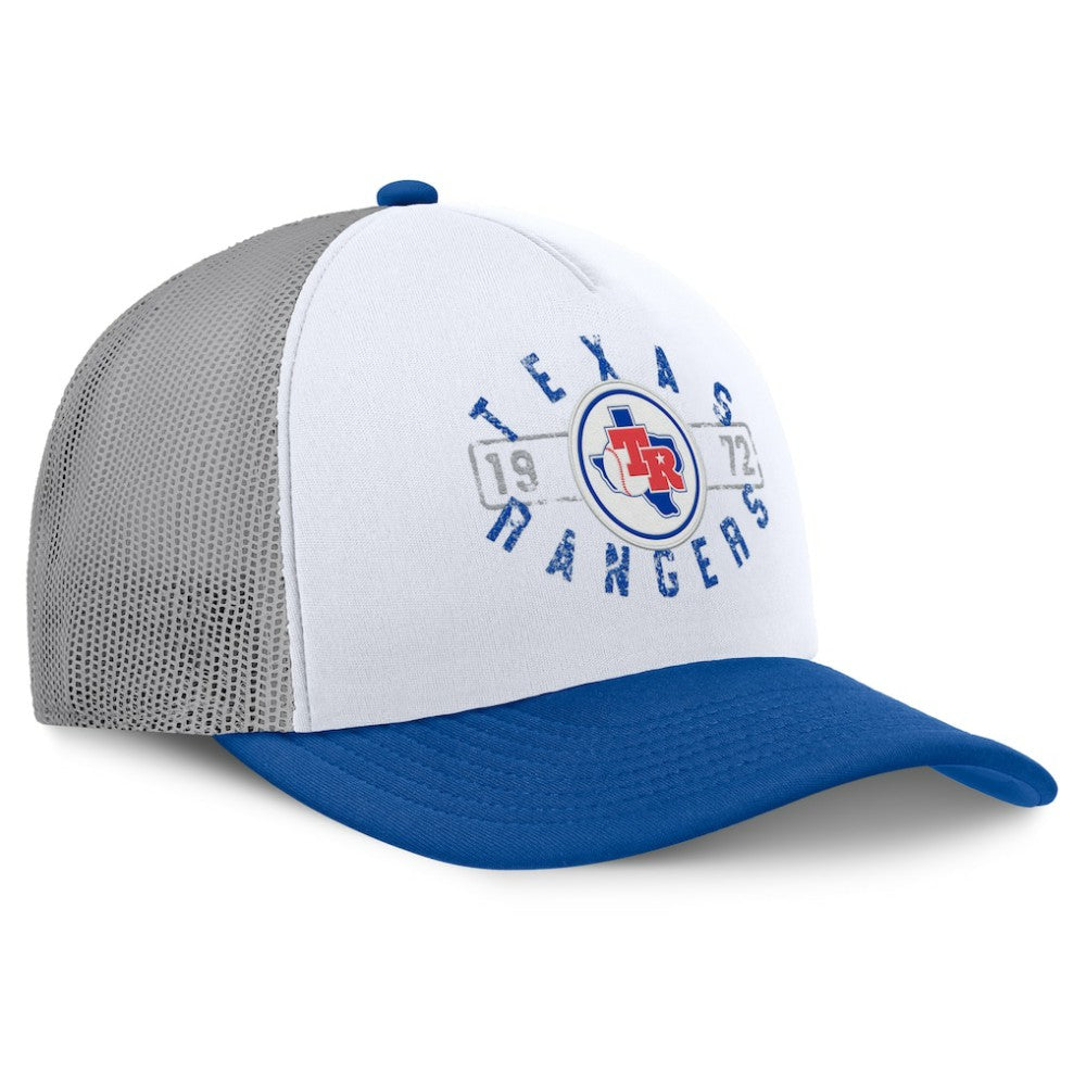 Texas Rangers Designated A-Frame Foam Front Trucker Adjustable Hat White/Royal