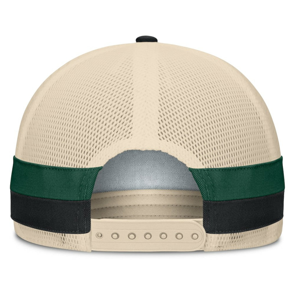 Tampa Bay Rays Inherited Side Stripe Trucker Adjustable Hat Black/Natural