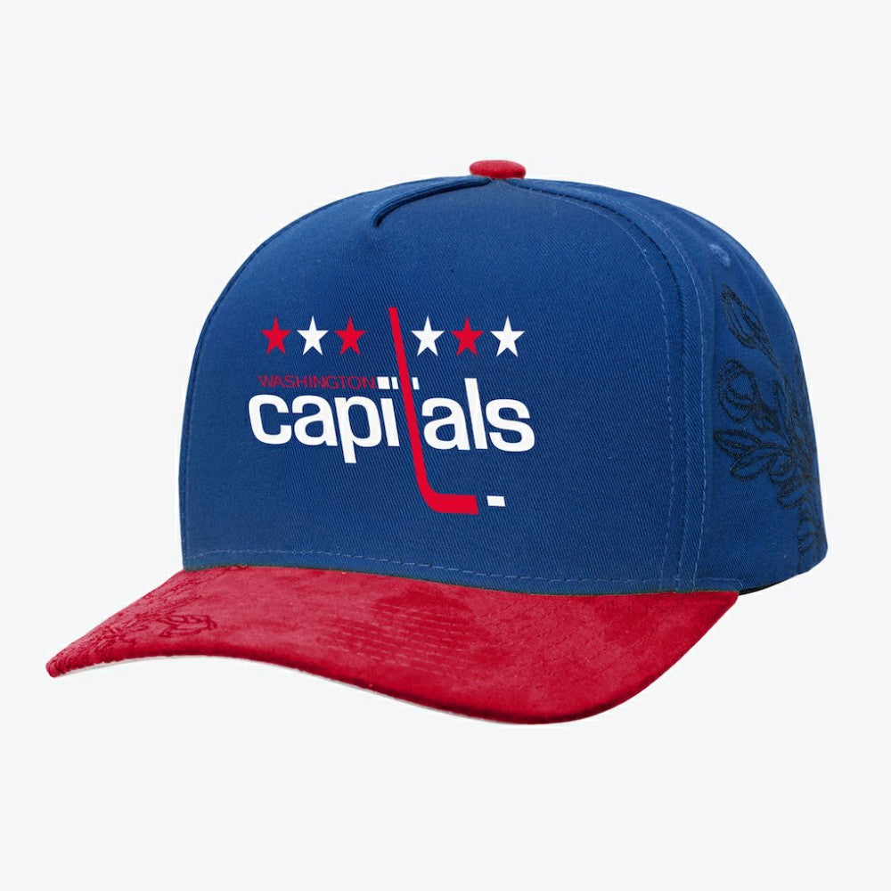Washington Capitals Mitchell & Ness May Flowers Pro Crown Adjustable Hat Blue/Red