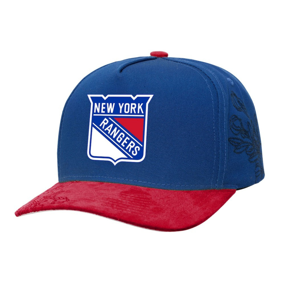 New York Rangers Mitchell & Ness May Flowers Pro Crown Adjustable Hat Blue/Red