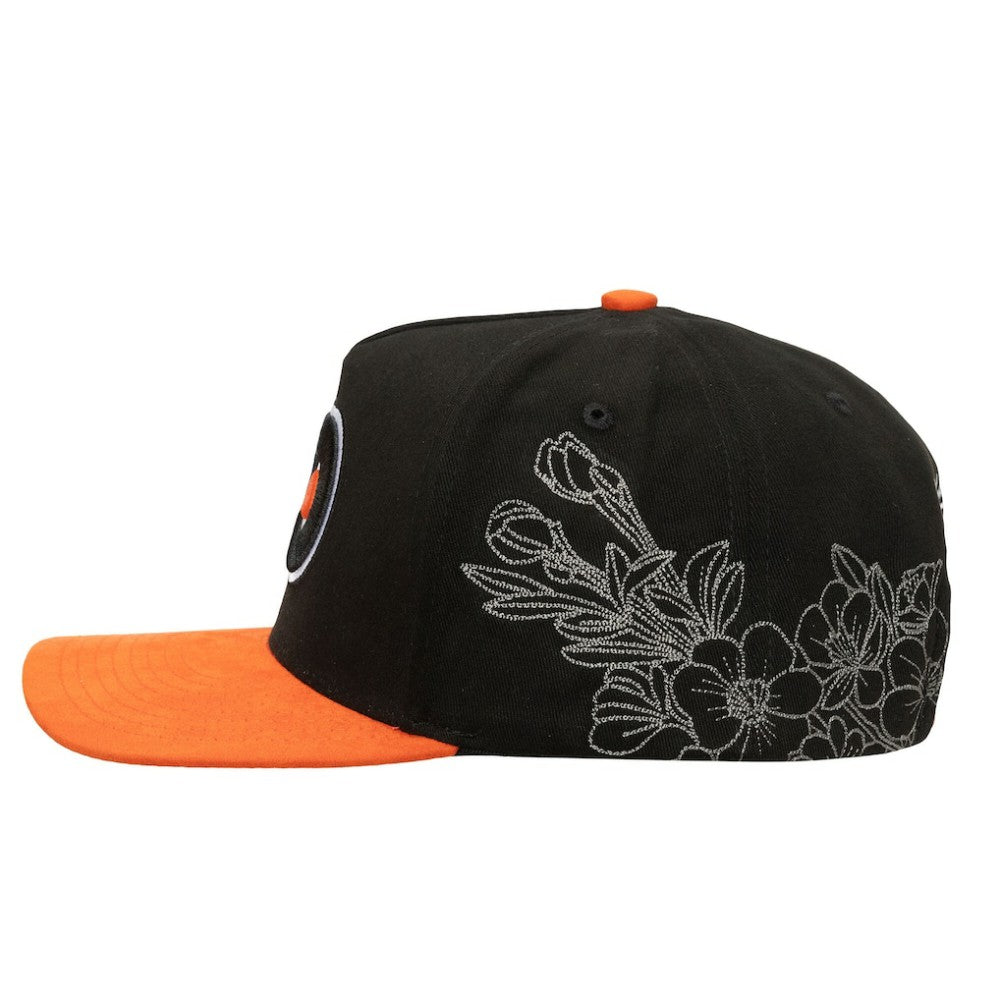 Philadelphia Flyers Mitchell & Ness May Flowers Pro Crown Adjustable Hat Black/Orange