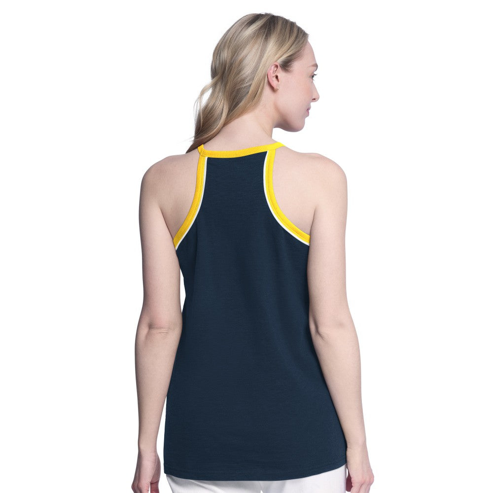 Milwaukee Brewers G-III 4Her by Carl Banks Women's Curveball Racerback Tank Top Navy