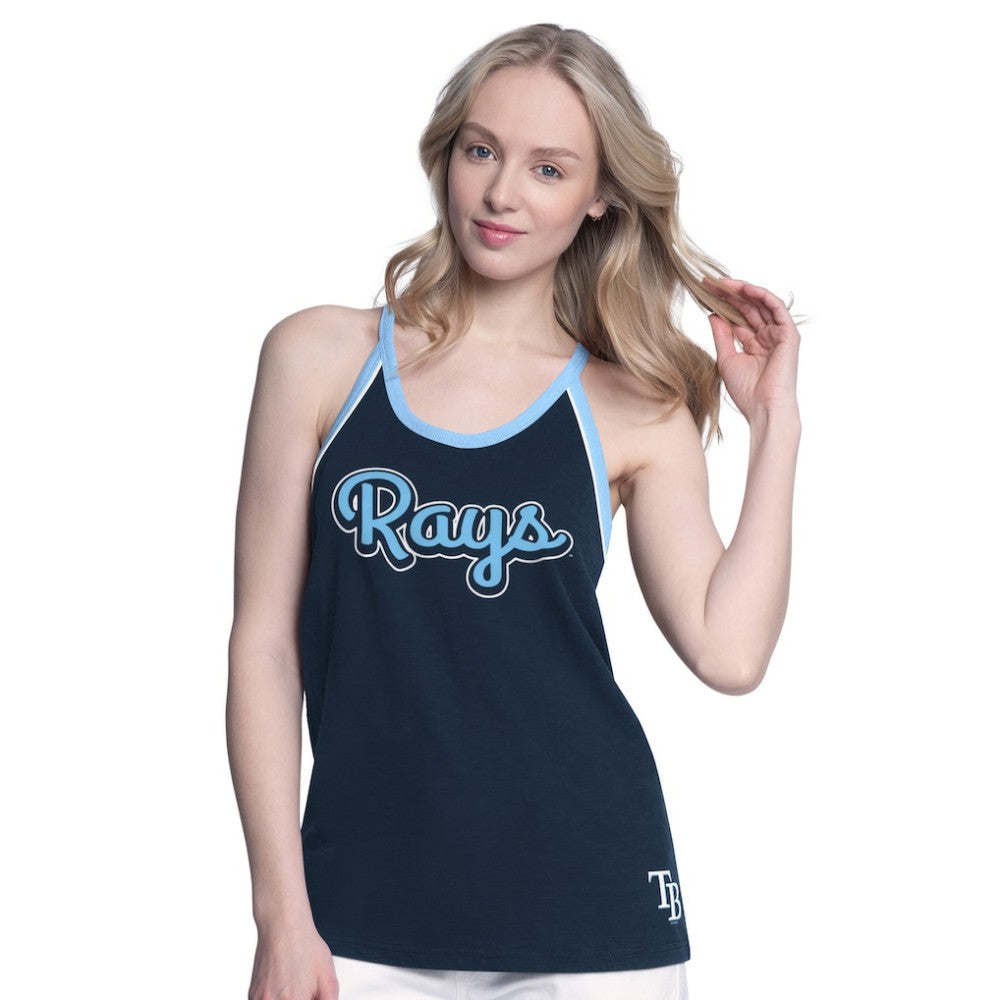 Tampa Bay Rays G-III 4Her by Carl Banks Women's Curveball Racerback Tank Top Navy