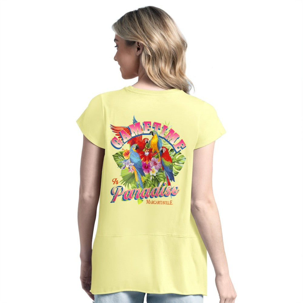 San Diego Padres Margaritaville Women's Gametime is Paradise T-Shirt Yellow