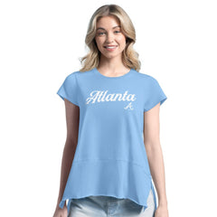 Atlanta Braves Margaritaville Women's Gametime is Paradise T-Shirt Light Blue