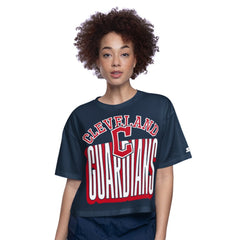 Cleveland Guardians Starter Women's Play the Ball Boxy Cropped T-Shirt Navy