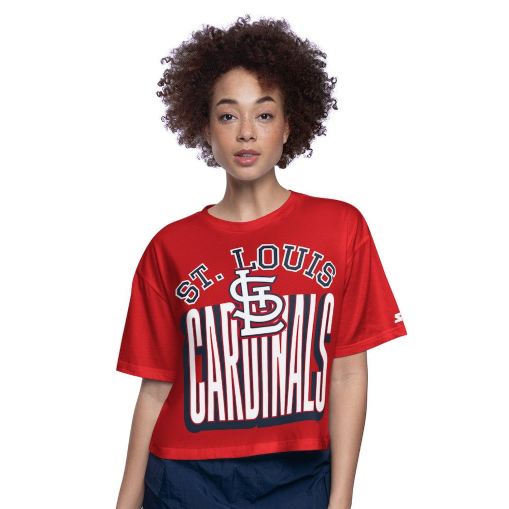 St. Louis Cardinals Starter Women's Play the Ball Boxy Cropped T-Shirt Red