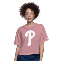 Philadelphia Phillies Starter Women's Play the Ball Boxy Cropped T-Shirt Pink