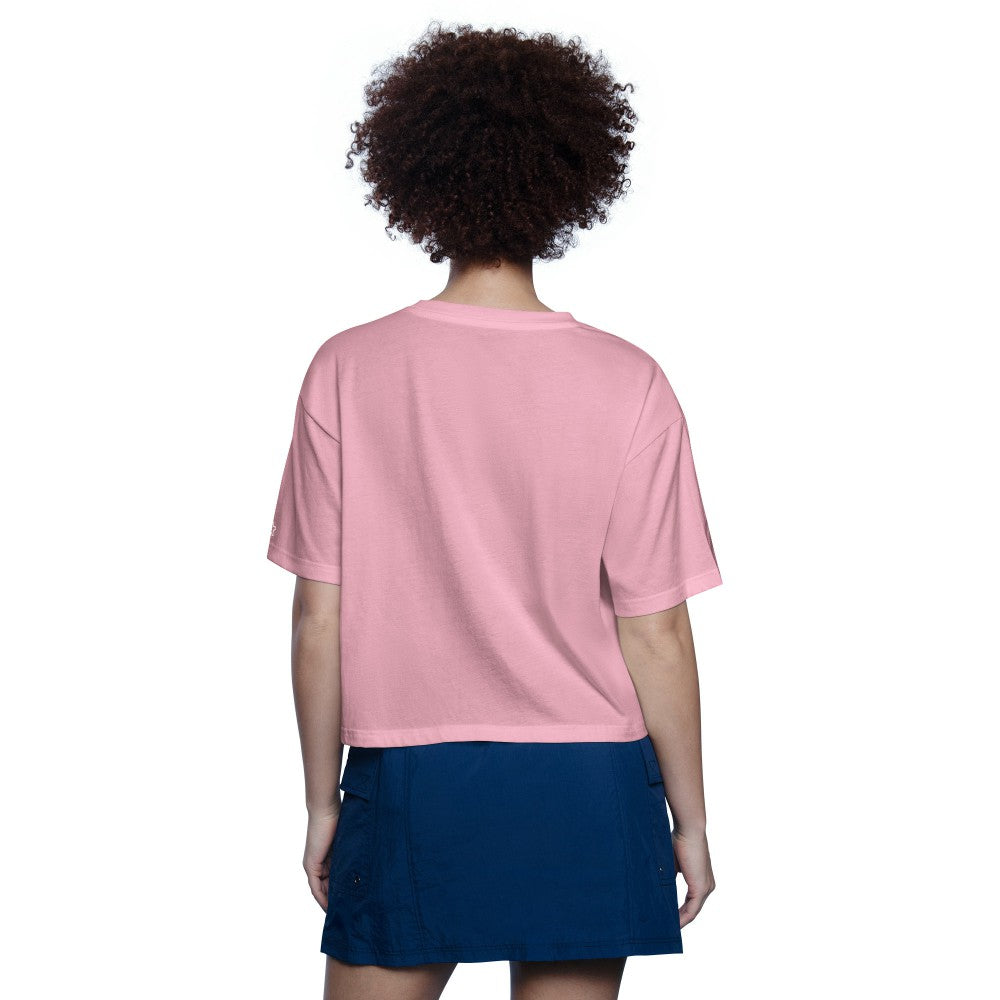 Cincinnati Reds Starter Women's Play the Ball Boxy Cropped T-Shirt Pink