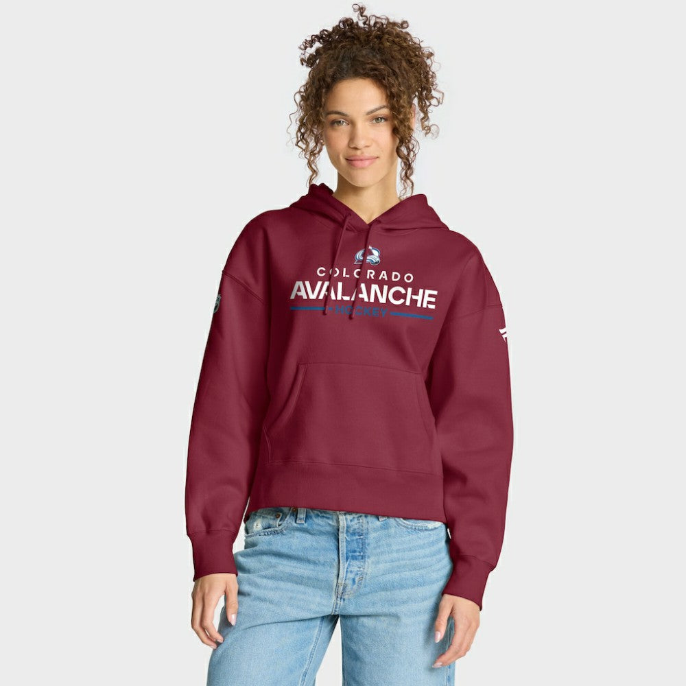 Colorado Avalanche Fanatics Women's Authentic Pro Primary Pullover Hoodie Burgundy