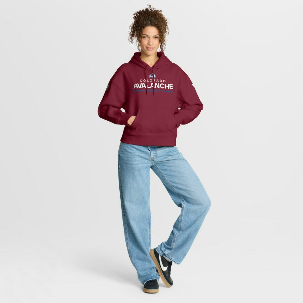 Colorado Avalanche Fanatics Women's Authentic Pro Primary Pullover Hoodie Burgundy