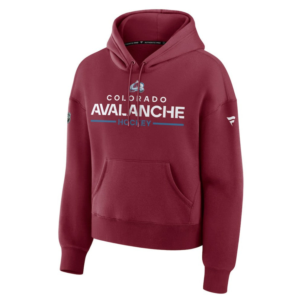 Colorado Avalanche Fanatics Women's Authentic Pro Primary Pullover Hoodie Burgundy