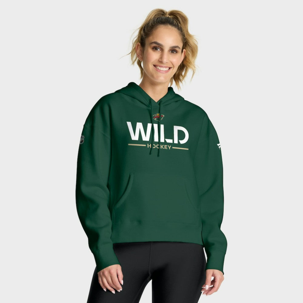 Minnesota Wild Fanatics Women's Authentic Pro Primary Pullover Hoodie Green