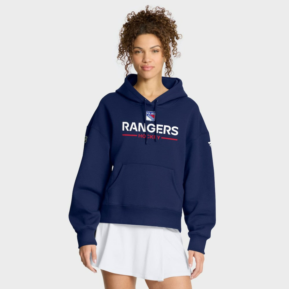 New York Rangers Fanatics Women's Authentic Pro Primary Pullover Hoodie Navy