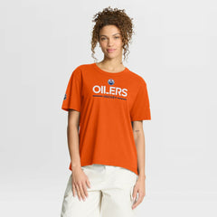 Edmonton Oilers Fanatics Women's Authentic Pro Primary T-Shirt Orange