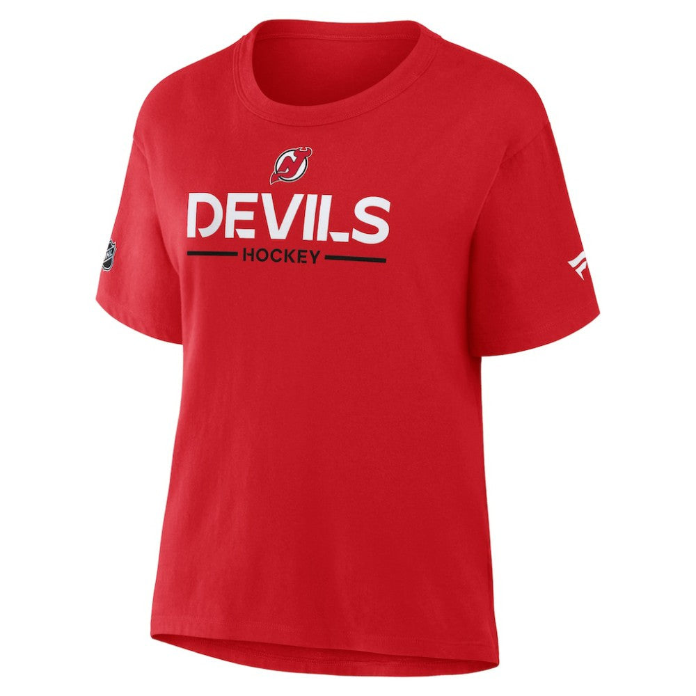 New Jersey Devils Fanatics Women's Authentic Pro Primary T-Shirt Red