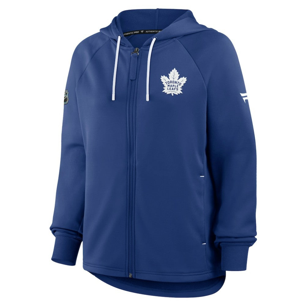 Toronto Maple Leafs Fanatics Women's Authentic Pro Rink Raglan Full-Zip Hoodie Blue
