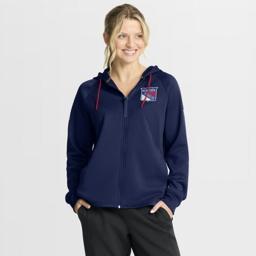 New York Rangers Fanatics Women's Authentic Pro Rink Raglan Full-Zip Hoodie Navy