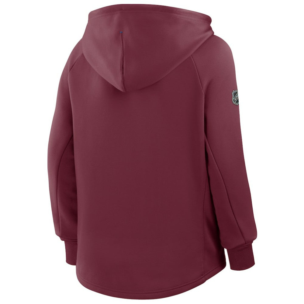 Colorado Avalanche Fanatics Women's Authentic Pro Rink Raglan Full-Zip Hoodie Burgundy