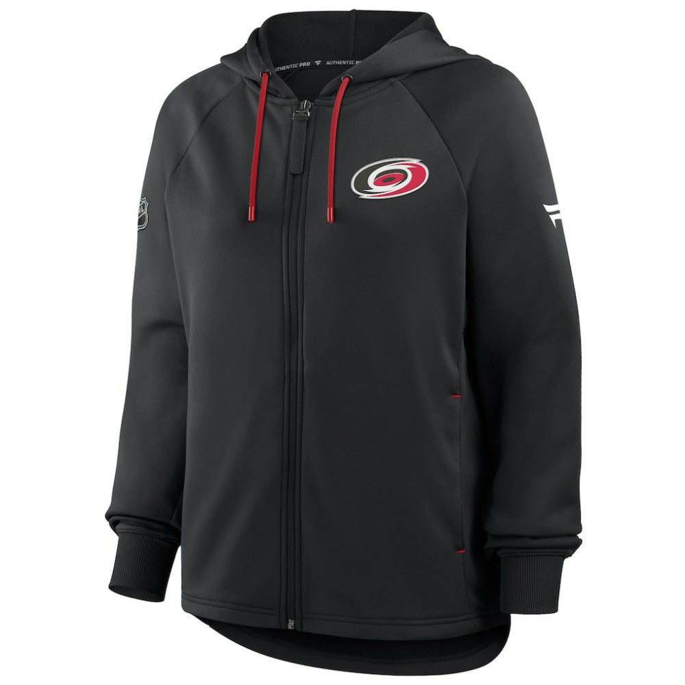 Carolina Hurricanes Fanatics Women's Authentic Pro Rink Raglan Full-Zip Hoodie Black