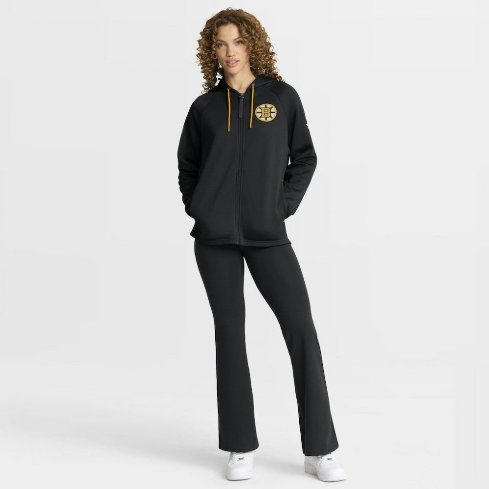 Boston Bruins Fanatics Women's Authentic Pro Rink Raglan Full-Zip Hoodie Black