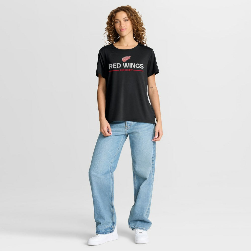 Detroit Red Wings Fanatics Women's Authentic Pro Rink Tech T-Shirt Black
