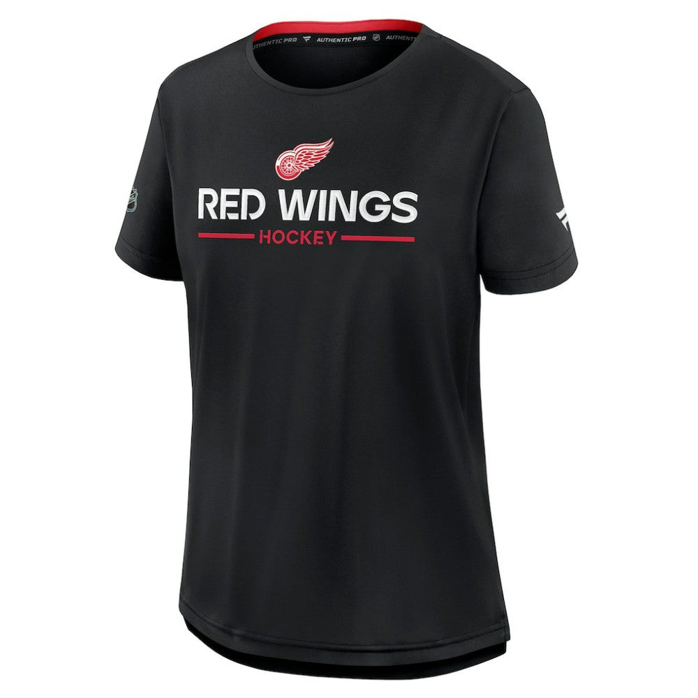 Detroit Red Wings Fanatics Women's Authentic Pro Rink Tech T-Shirt Black