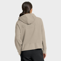 Detroit Red Wings Fanatics Women's Authentic Pro Road Tri-Blend Quarter-Zip Hoodie Tan