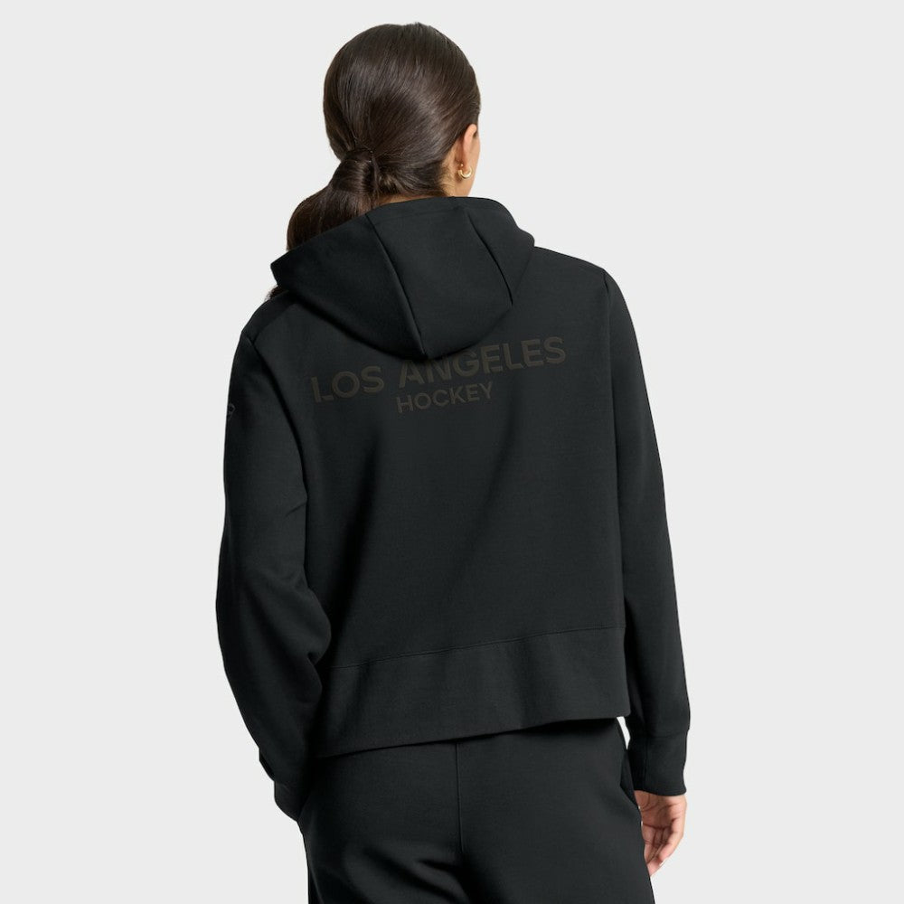 Los Angeles Kings Fanatics Women's Authentic Pro Road Tri-Blend Quarter-Zip Hoodie Black