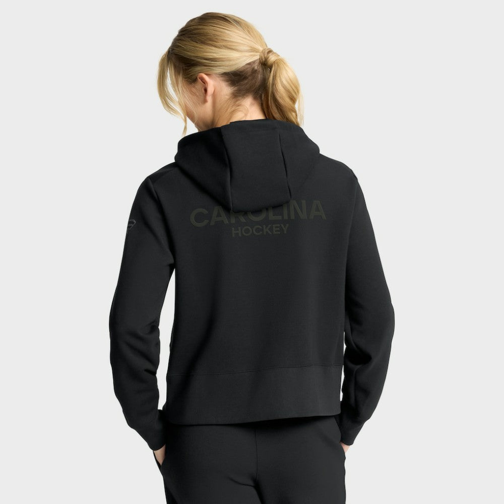 Carolina Hurricanes Fanatics Women's Authentic Pro Road Tri-Blend Quarter-Zip Hoodie Black