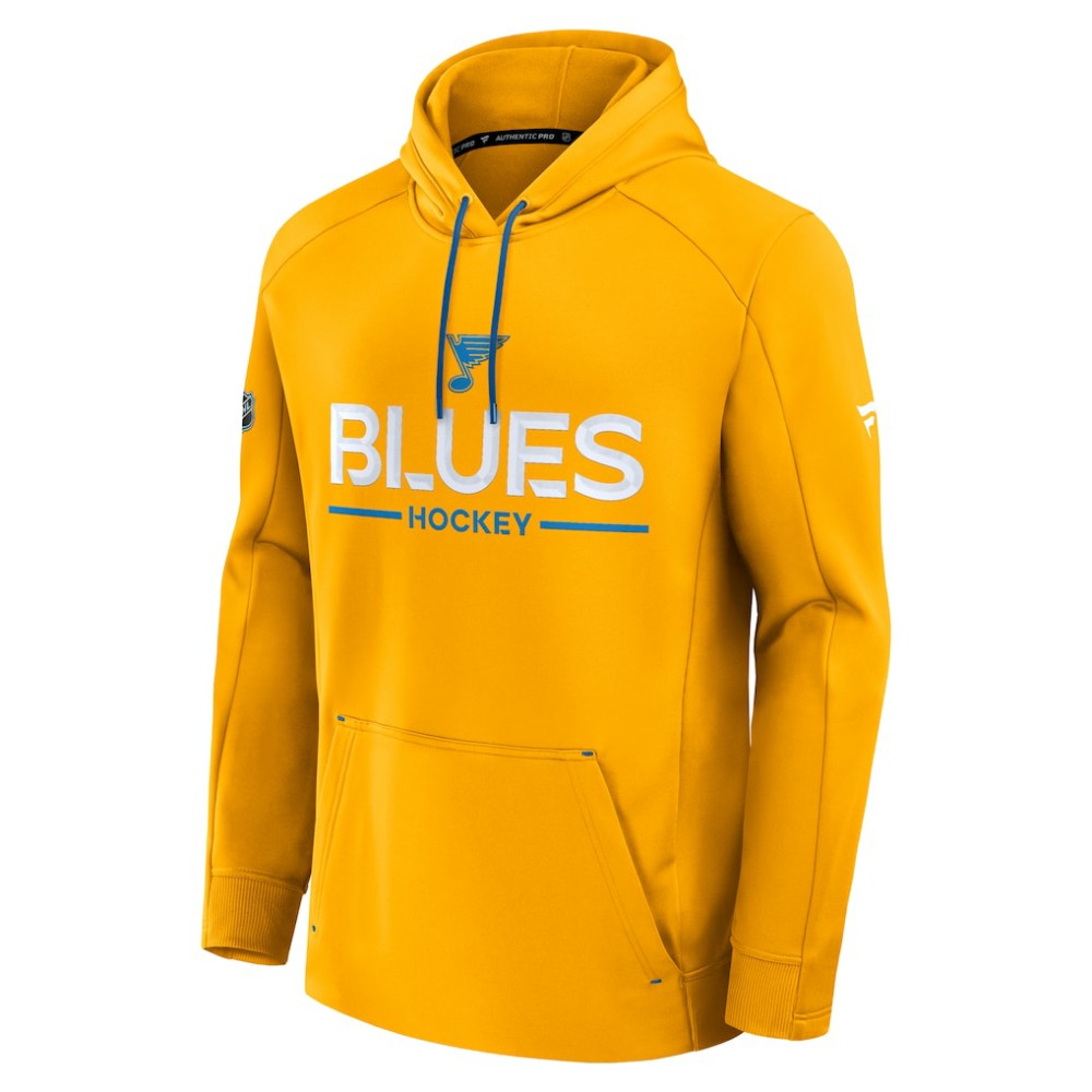 St. Louis Blues Fanatics Authentic Pro Rink Hoodie Gold