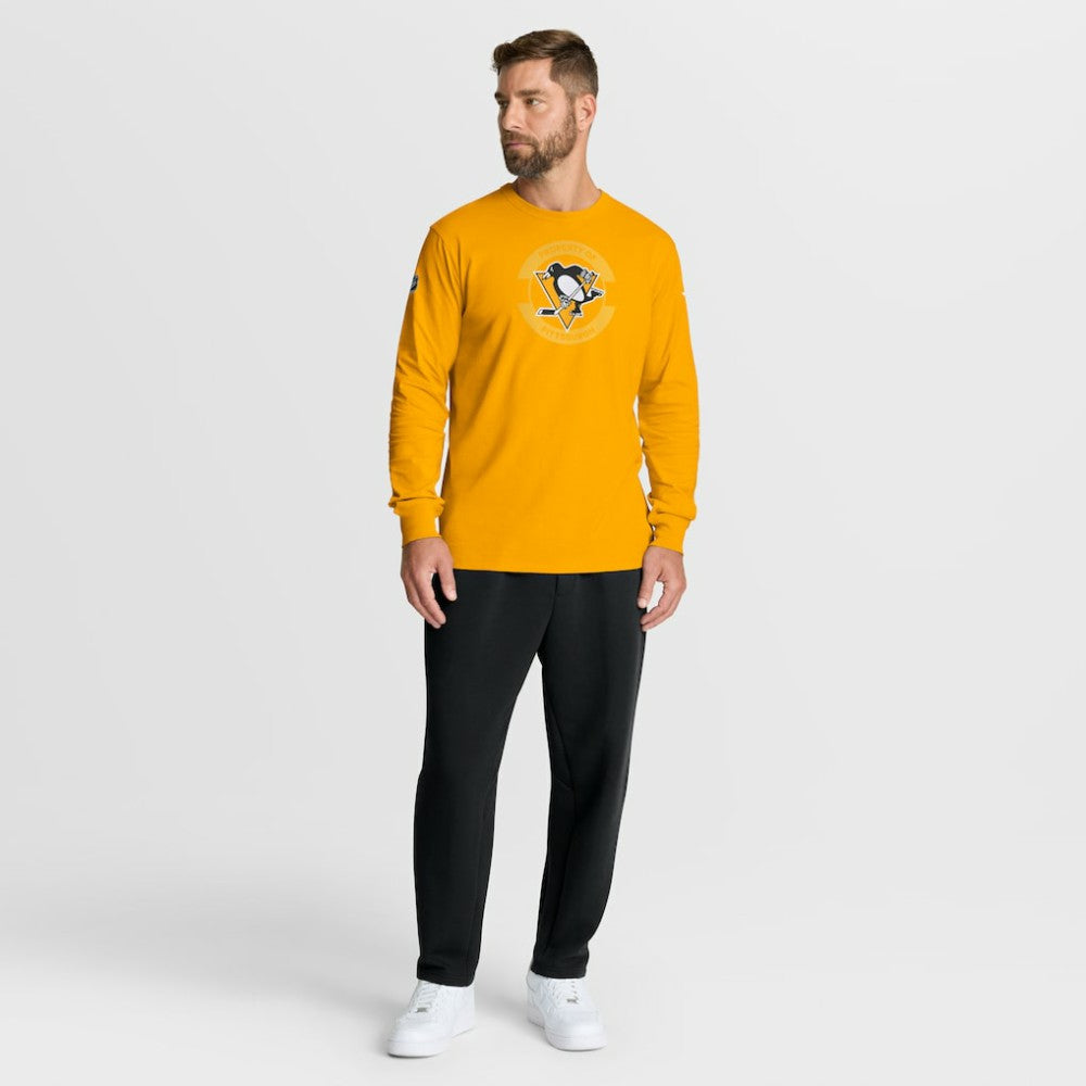 Pittsburgh Penguins Fanatics Authentic Pro Property Of Practice Long Sleeve T-Shirt Gold