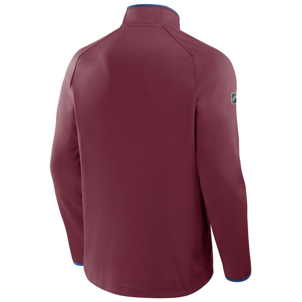 Colorado Avalanche Fanatics Authentic Pro Rink Raglan Quarter-Zip Pullover Burgundy