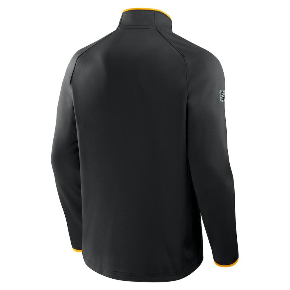 Boston Bruins Fanatics Authentic Pro Rink Raglan Quarter-Zip Pullover Black