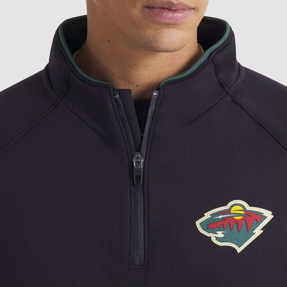 Minnesota Wild Fanatics Authentic Pro Rink Raglan Quarter-Zip Pullover Black