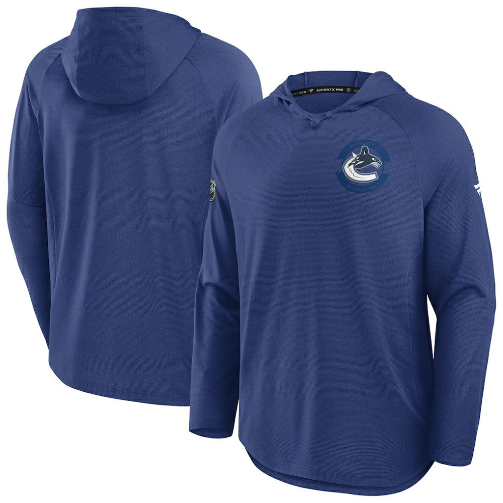 Vancouver Canucks Fanatics Authentic Pro Rink Hoodie Blue