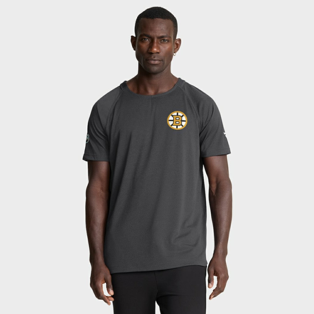 Boston Bruins Fanatics Authentic Pro Rink Raglan Performance T-Shirt Charcoal