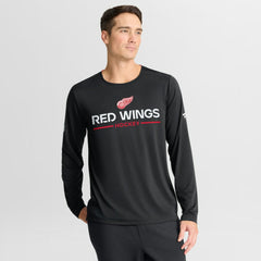 Detroit Red Wings Fanatics Authentic Pro Rink Tech Long Sleeve T-Shirt Black