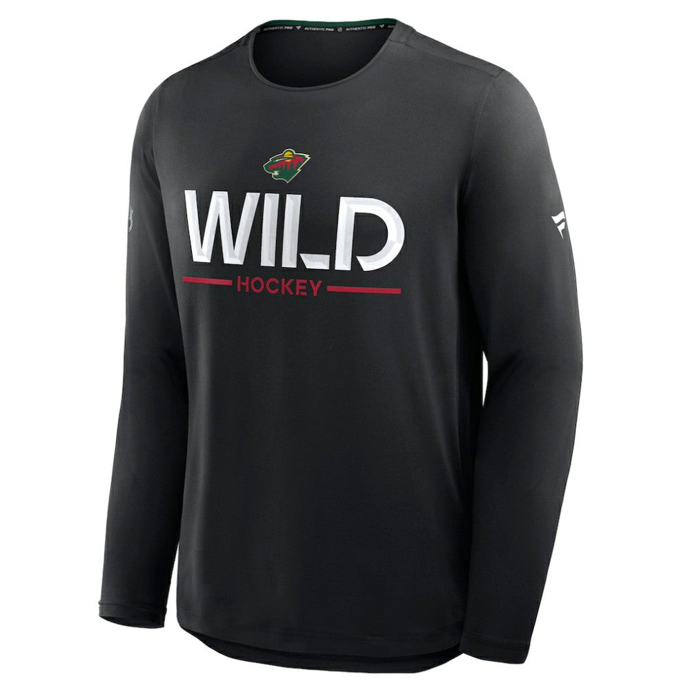 Minnesota Wild Fanatics Authentic Pro Rink Tech Long Sleeve T-Shirt Black