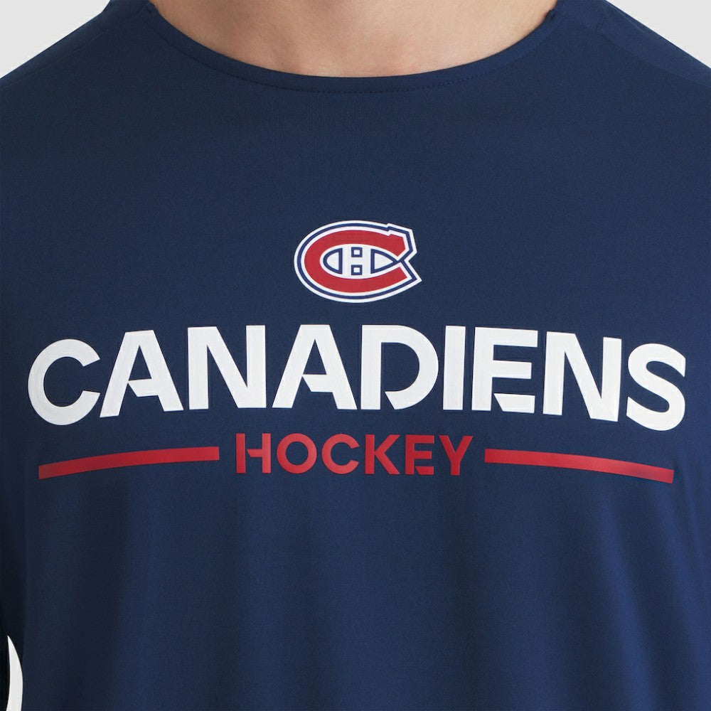 Montreal Canadiens Fanatics Authentic Pro Rink Tech Long Sleeve T-Shirt Navy