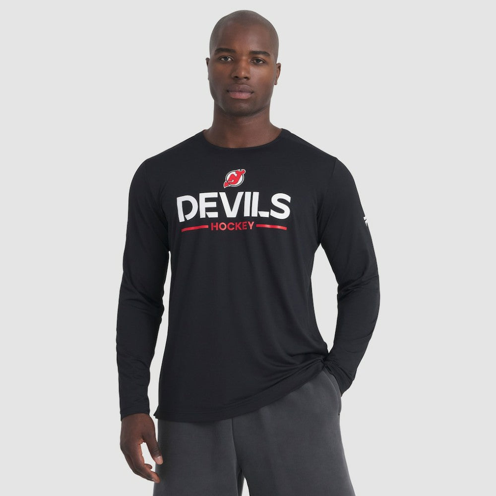 New Jersey Devils Fanatics Authentic Pro Rink Tech Long Sleeve T-Shirt Black
