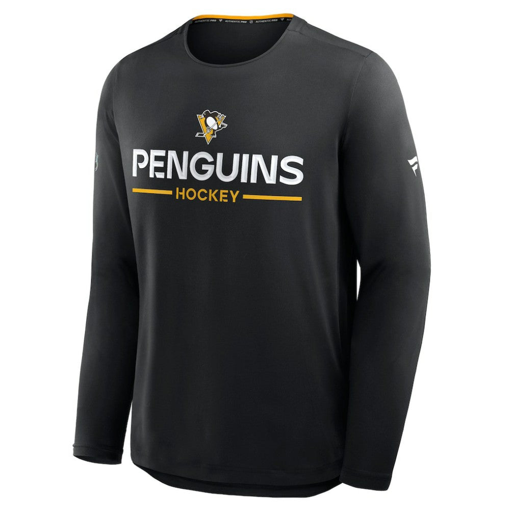 Pittsburgh Penguins Fanatics Authentic Pro Rink Tech Long Sleeve T-Shirt Black