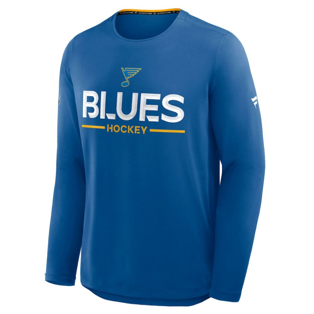 St. Louis Blues Fanatics Authentic Pro Rink Tech Long Sleeve T-Shirt Blue