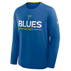 St. Louis Blues Fanatics Authentic Pro Rink Tech Long Sleeve T-Shirt Blue